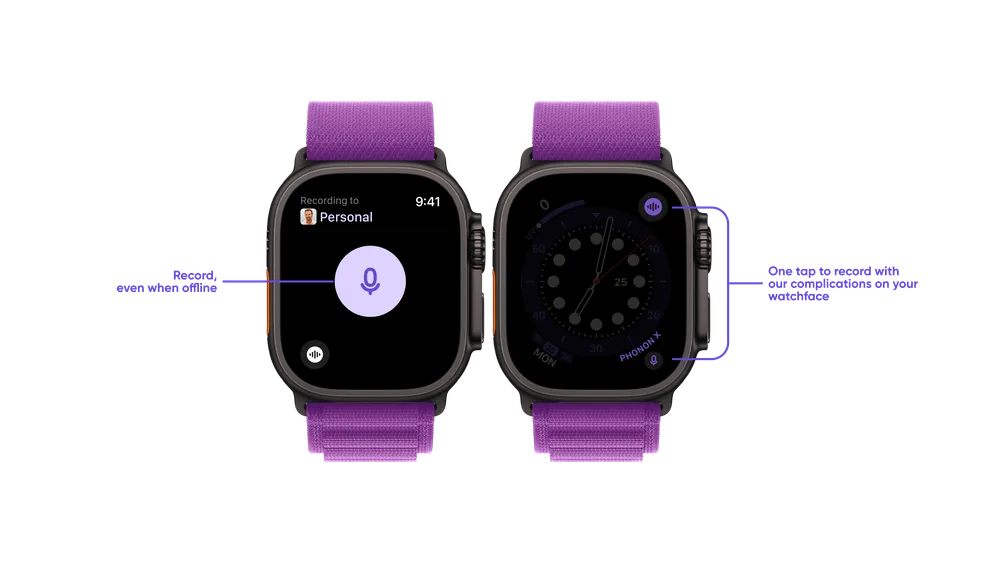 Recording a voice memo on an Apple Watch