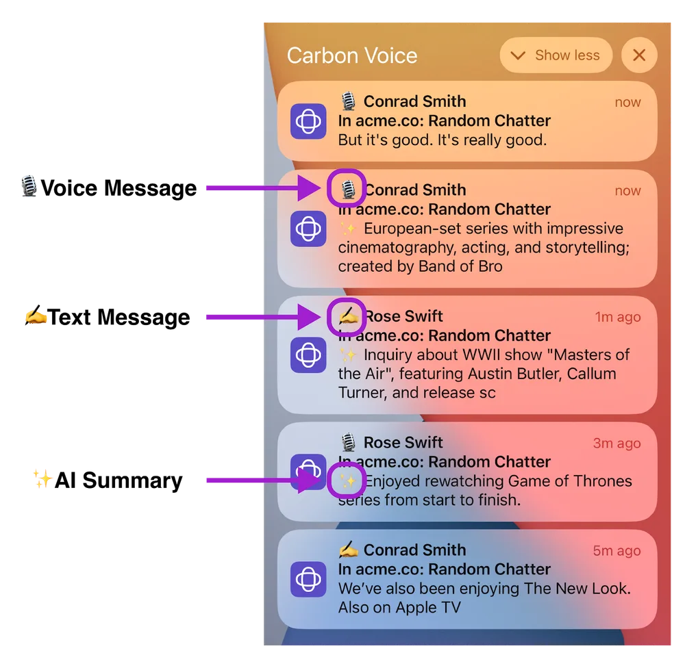 Push notifications showing message previews on a lock screen