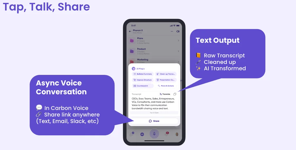 Share voice memo