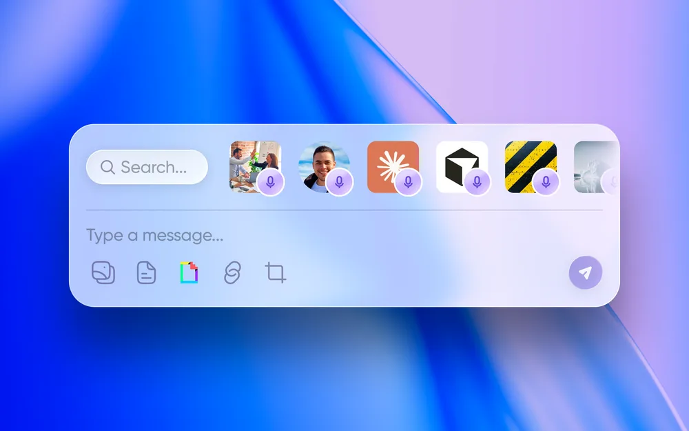 The Quick Send panel, with a search field, favourite destinations, and a message box