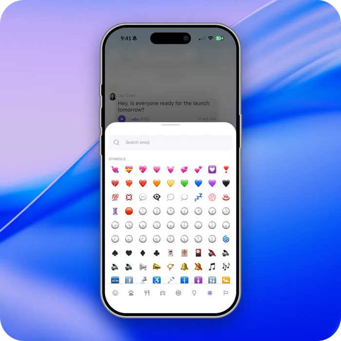 The emoji reaction picker